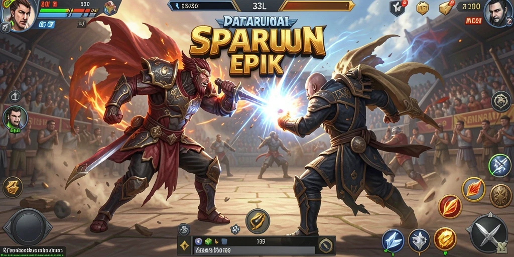 Tampilan gameplay seru dengan aksi pertarungan yang mendebarkan.