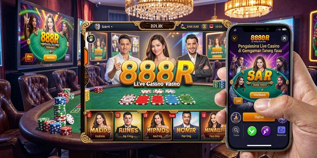 Tampilan gameplay Live Casino yang mendebarkan dan interaktif di 888R.