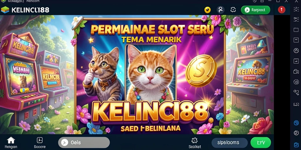 Tampilan layar permainan Slot KELINCI88 dengan gulungan berwarna-warni.