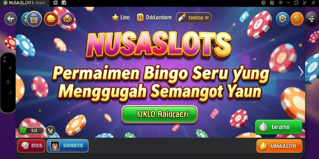 Tampilan utama NUSASLOTS dengan gameplay Bingo yang seru.