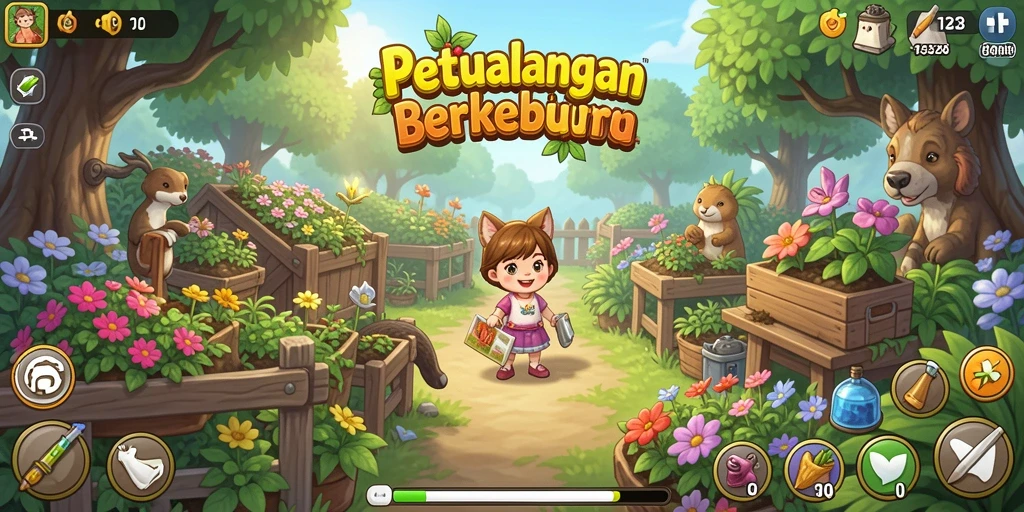 Tampilan menarik gameplay SE328 dengan kebun yang menakjubkan.