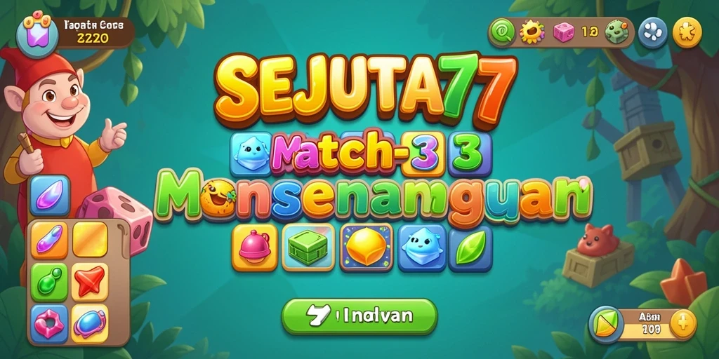 Tampilan gameplay seru dari SEJUTA77 dengan tantangan Match-3.