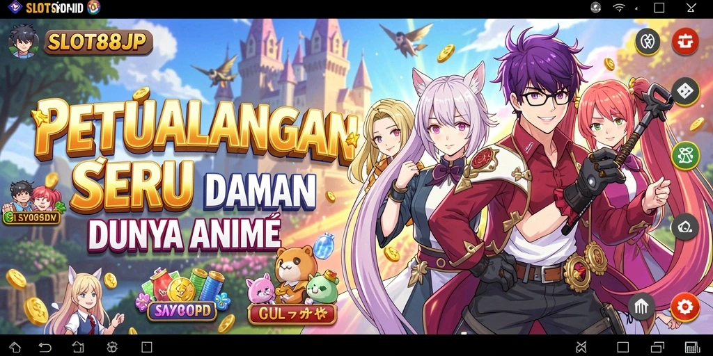 Screenshot utama SLOT88JP menampilkan aksi seru dengan karakter anime.