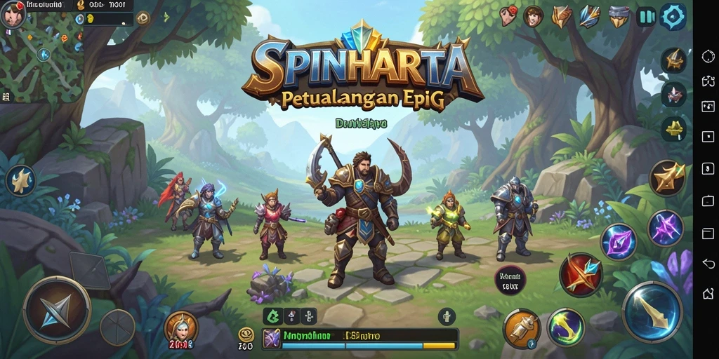 Gameplay SPINHARTA menampilkan pertarungan dan eksplorasi yang mendebarkan.