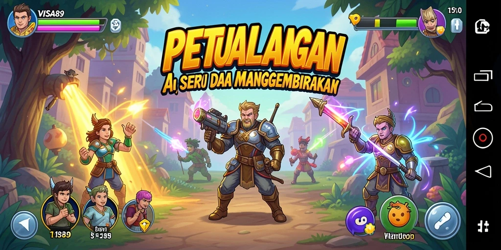 Tampilan gameplay VISA89 yang penuh aksi dan warna.